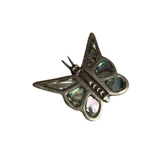 Vintage Abalone Shell Butterfly Brooch